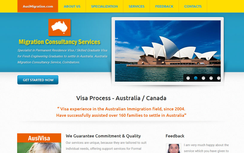 AusiMigration website design